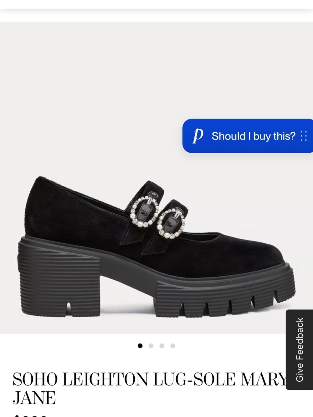NEW Stuart Weitzman Soho Leighton Lug-Sole Mary Jane with Jeweled Buckles
